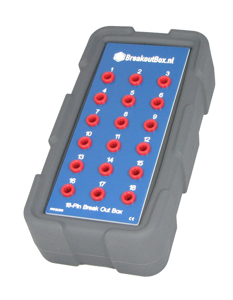 18 Pin Breakoutbox kunststof met rubber bumper