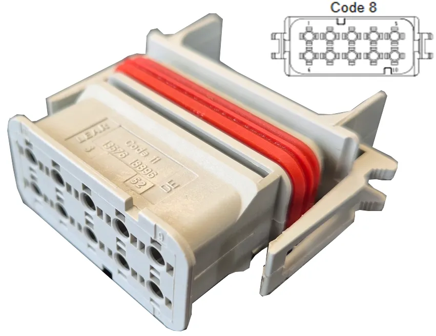 [PRC10-0039-B] 10 Pin Female connector (Coding 8 grey, pos A3) | PRC10-0039-B