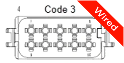 10 Pins Male connector with 10 cm wires | PRCW10-0034-A