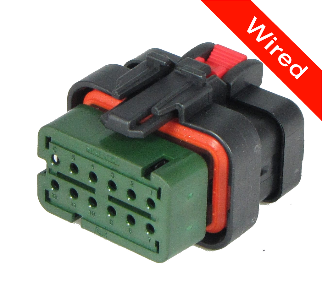 12 Pins Female connector with 10 cm wires | PRCW12-0010-B