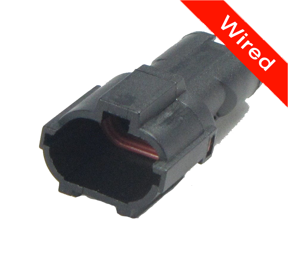2 Pin Male connector with 10cm wires | PRCW2-0070-A