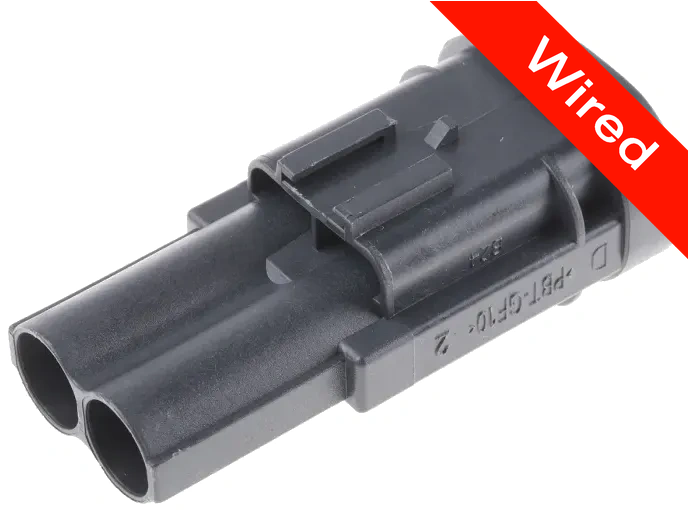 2 Pins Male connector with 10 cm wires | PRCW2-0144-A
