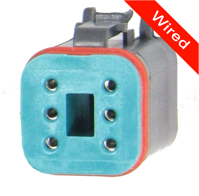 6 Pin Female connector with 10cm wires PRCW6-0014-B